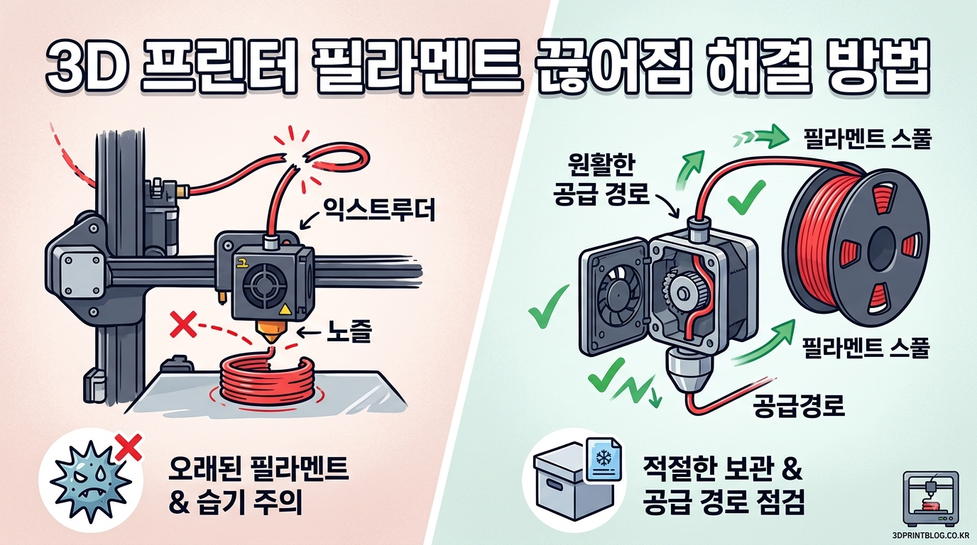 필라멘트 끊어짐 해결